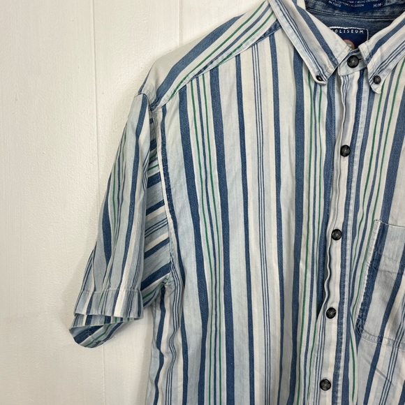 Vintage Short Sleeved Striped Button Down Sz M - Picture 8 of 10